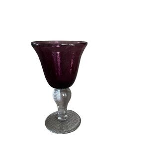 Vintage Amethyst Glass Goblet with a clearer stem.